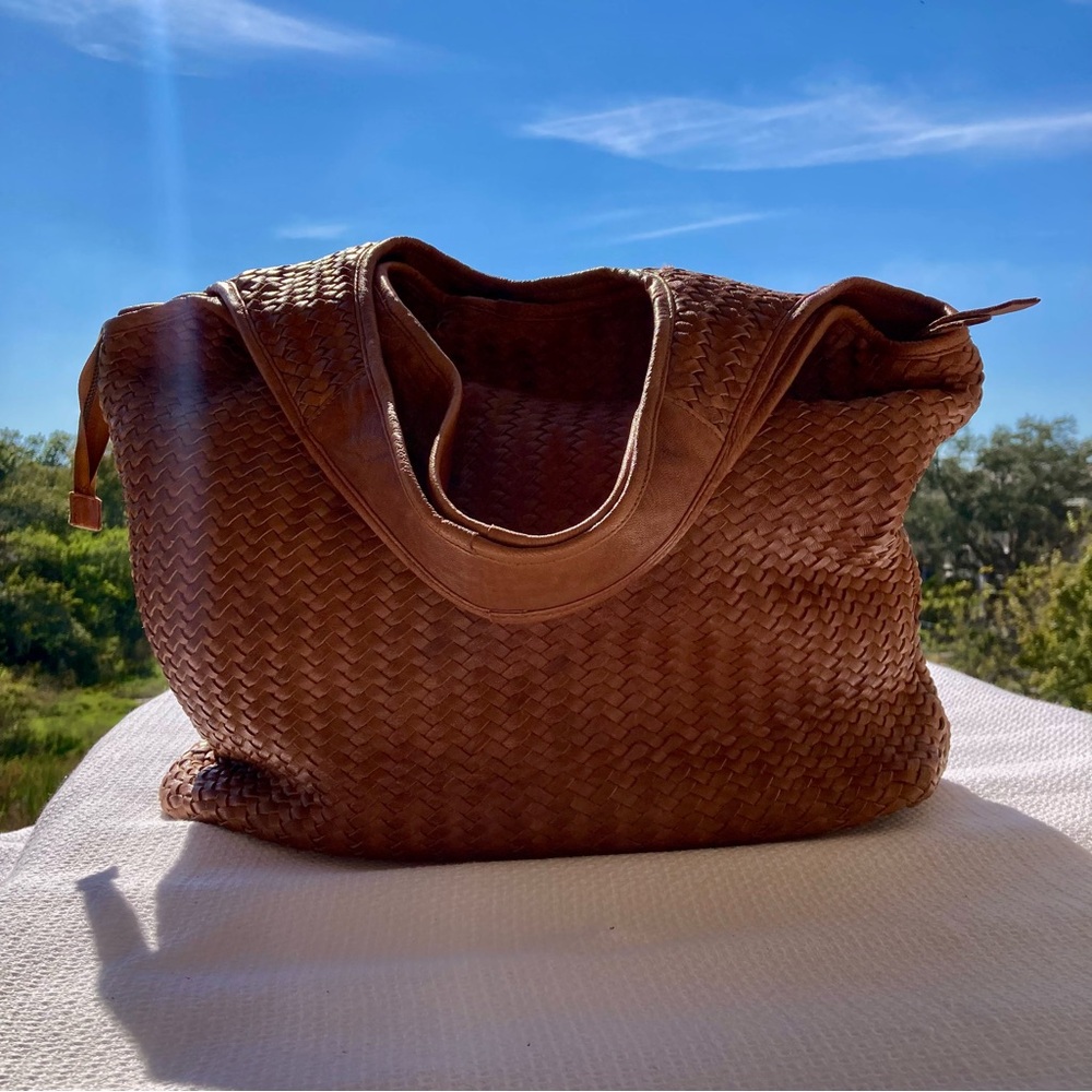 PLATANIA GENUINE LEATHER BAG HOBO MADE IN ITALY/ Retro Vintage Style